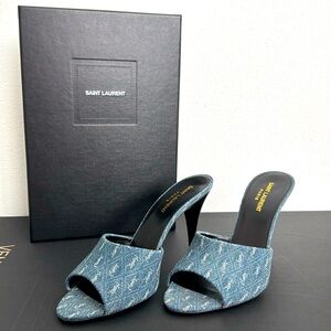 YSL Blue jeans logo heels NEW